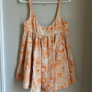 discontinued urban outfitters mini orange sunflower dress